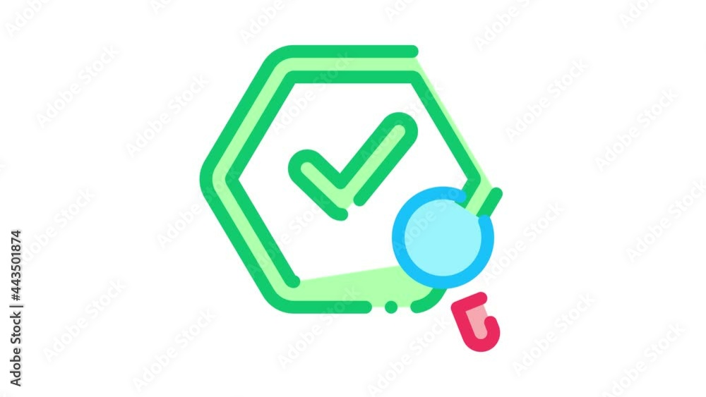 Poster check mark icon animation. color check mark animated icon on white background