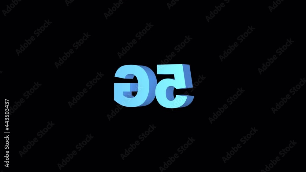 Poster animation of 5g sign rotation alpha channel. wireless network connection. internet technology, digit