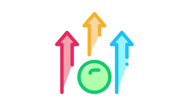 Grow Arrow Dollar Icon Animation. color Grow Arrow Dollar animated icon on white background