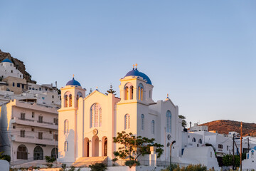 Fototapeta na wymiar Church of Evangelismos Cathedral at Ios, Nios island, Cyclades, Greece.