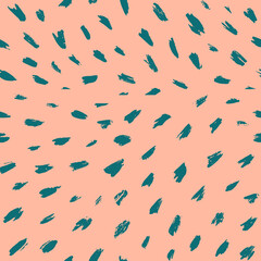 Brush stroke hand painted seamless pattern. Vector animal skin print. Fashion stylish organic texture.