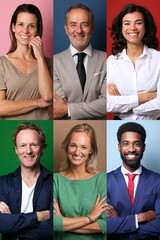 Group of beautiful people in front of a background