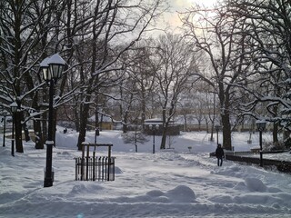 snow covered bridge