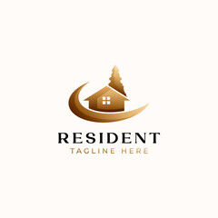 Real Estate Logo Template Isolated in White Background. Vector Illustration