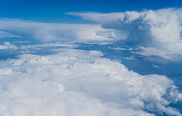 blue sky with clouds from above