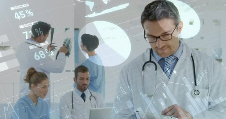 Animation of statistics over medical staff - Powered by Adobe