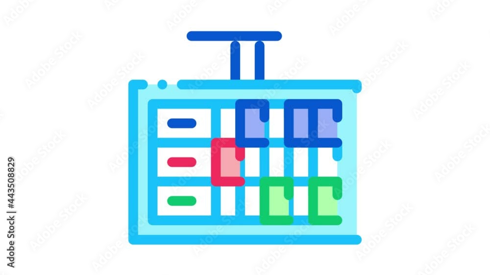 Poster game scoreboard icon animation. color game scoreboard animated icon on white background