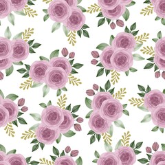 seamless pattern of pink roses bouquet for fabric and background design