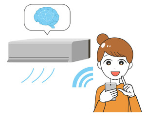 AIエアコン　指示　女性