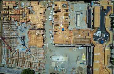 Aerial shot of construction site