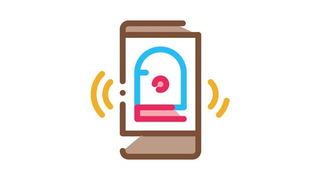 News On Phone Icon Animation. color News On Phone animated icon on white background