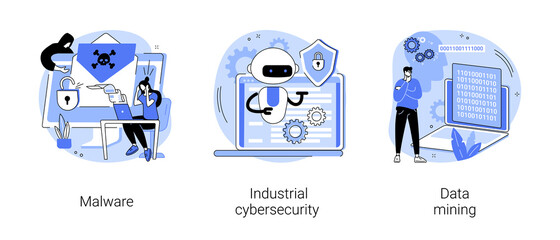 Spyware development abstract concept vector illustrations.