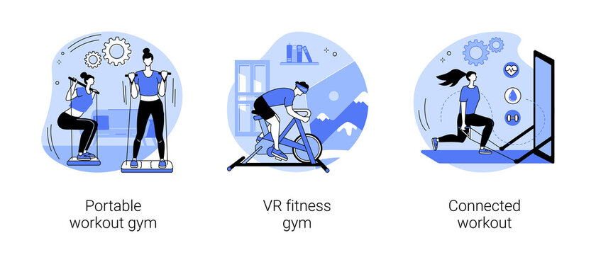 Sport lifestyle abstract concept vector illustrations.