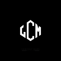 LCM letter logo design with polygon shape. LCM polygon logo monogram. LCM cube logo design. LCM hexagon vector logo template white and black colors. LCM monogram, LCM business and real estate logo. 