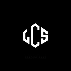 LCS letter logo design with polygon shape. LCS polygon logo monogram. LCS cube logo design. LCS hexagon vector logo template white and black colors. LCS monogram, LCS business and real estate logo. 