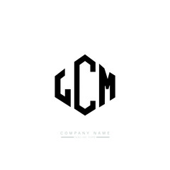 LCM letter logo design with polygon shape. LCM polygon logo monogram. LCM cube logo design. LCM hexagon vector logo template white and black colors. LCM monogram, LCM business and real estate logo. 
