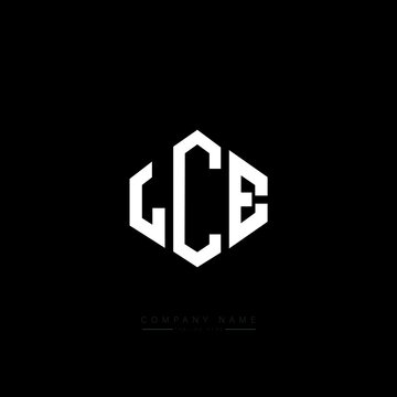 LCE letter logo design with polygon shape. LCE polygon logo monogram. LCE cube logo design. LCE hexagon vector logo template white and black colors. LCE monogram, LCE business and real estate logo. 