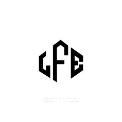 LFE letter logo design with polygon shape. LFE polygon logo monogram. LFE cube logo design. LFE hexagon vector logo template white and black colors. LFE monogram, LFE business and real estate logo. 