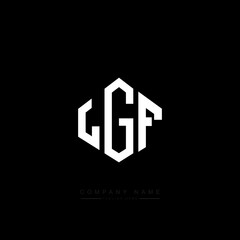 LGF letter logo design with polygon shape. LGF polygon logo monogram. LGF cube logo design. LGF hexagon vector logo template white and black colors. LGF monogram, LGF business and real estate logo. 