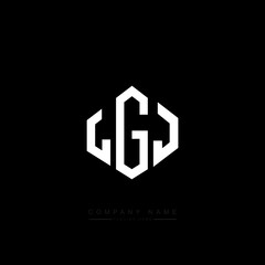 LGJ letter logo design with polygon shape. LGJ polygon logo monogram. LGJ cube logo design. LGJ hexagon vector logo template white and black colors. LGJ monogram, LGJ business and real estate logo. 