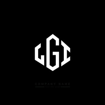 LGI letter logo design with polygon shape. LGI polygon logo monogram. LGI cube logo design. LGI hexagon vector logo template white and black colors. LGI monogram, LGI business and real estate logo. 
