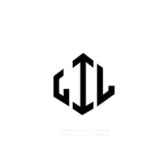 LIL letter logo design with polygon shape. LIL polygon logo monogram. LIL cube logo design. LIL hexagon vector logo template white and black colors. LIL monogram, LIL business and real estate logo. 