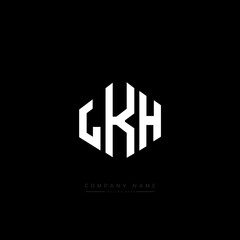 LKH letter logo design with polygon shape. LKH polygon logo monogram. LKH cube logo design. LKH hexagon vector logo template white and black colors. LKH monogram, LKH business and real estate logo. 