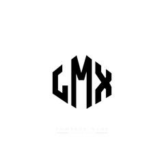 LMX letter logo design with polygon shape. LMX polygon logo monogram. LMX cube logo design. LMX hexagon vector logo template white and black colors. LMX monogram, LMX business and real estate logo. 