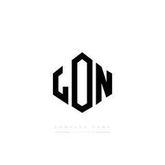 LON letter logo design with polygon shape. LON polygon logo monogram. LON cube logo design. LON hexagon vector logo template white and black colors. LON monogram, LON business and real estate logo. 