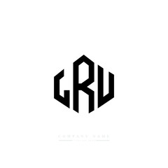 LRU letter logo design with polygon shape. LRU polygon logo monogram. LRU cube logo design. LRU hexagon vector logo template white and black colors. LRU monogram, LRU business and real estate logo. 