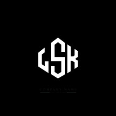 LSK letter logo design with polygon shape. LSK polygon logo monogram. LSK cube logo design. LSK hexagon vector logo template white and black colors. LSK monogram, LSK business and real estate logo. 