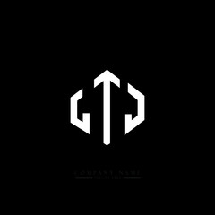 LTJ letter logo design with polygon shape. LTJ polygon logo monogram. LTJ cube logo design. LTJ hexagon vector logo template white and black colors. LTJ monogram, LTJ business and real estate logo. 