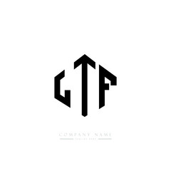 LTF letter logo design with polygon shape. LTF polygon logo monogram. LTF cube logo design. LTF hexagon vector logo template white and black colors. LTF monogram, LTF business and real estate logo. 