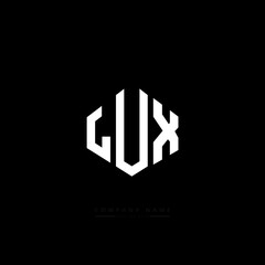 LUX letter logo design with polygon shape. LUX polygon logo monogram. LUX cube logo design. LUX hexagon vector logo template white and black colors. LUX monogram, LUX business and real estate logo. 