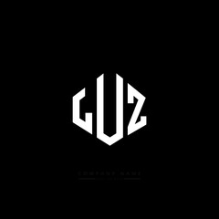 LUZ letter logo design with polygon shape. LUZ polygon logo monogram. LUZ cube logo design. LUZ hexagon vector logo template white and black colors. LUZ monogram, LUZ business and real estate logo. 