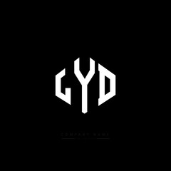 LYD letter logo design with polygon shape. LYD polygon logo monogram. LYD cube logo design. LYD hexagon vector logo template white and black colors. LYD monogram, LYD business and real estate logo. 