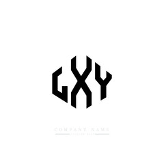 Fototapeta premium LXY letter logo design with polygon shape. LXY polygon logo monogram. LXY cube logo design. LXY hexagon vector logo template white and black colors. LXY monogram, LXY business and real estate logo. 