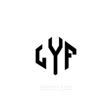LYF letter logo design with polygon shape. LYF polygon logo monogram. LYF cube logo design. LYF hexagon vector logo template white and black colors. LYF monogram, LYF business and real estate logo. 