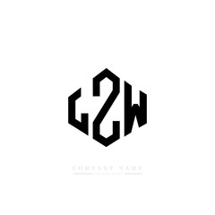 LZW letter logo design with polygon shape. LZW polygon logo monogram. LZW cube logo design. LZW hexagon vector logo template white and black colors. LZW monogram, LZW business and real estate logo. 
