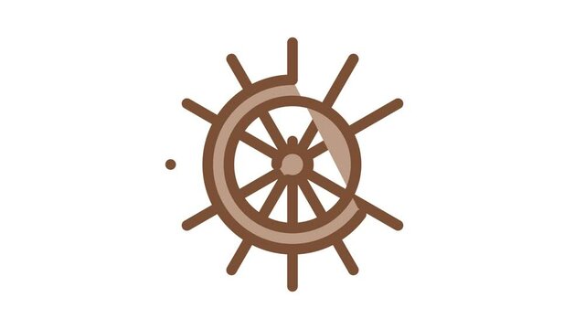 Steering Wheel Icon Animation. color Steering Wheel animated icon on white background