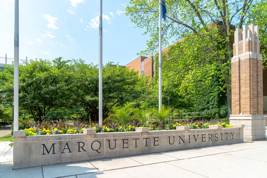 Entrance To Marquette University In Milwaukee, Wisconsin