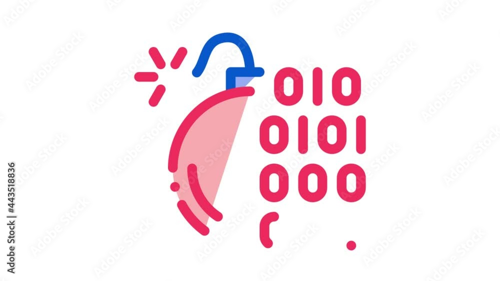 Aufkleber binary code bomb icon animation. color binary code bomb animated icon on white background