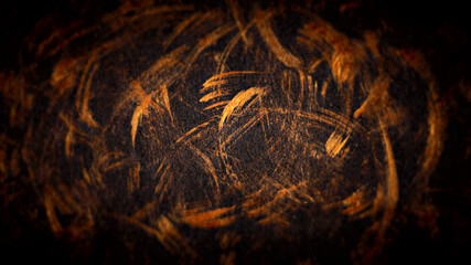 hard leather surface with gold random paint strokes and dark vignette shadow