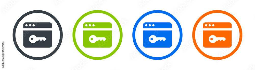 Leinwandbilder browser with key icon sign. internet access symbol.