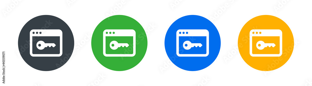 Poster Webpage, website or browser with security key icon vector illustration.