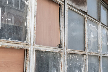 old window in the old building