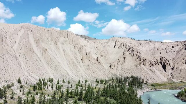 White canyon landscape with an aqua river