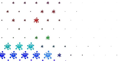 Light Multicolor vector background with covid-19 symbols.