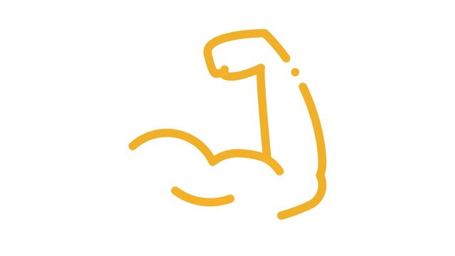 Arm Muscles Icon Animation. color Arm Muscles animated icon on white background