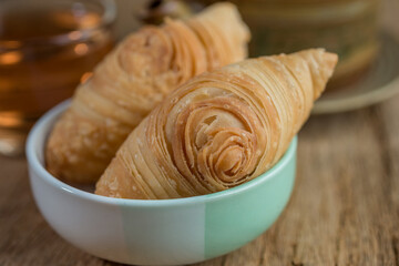 Set of curry puff on wood table